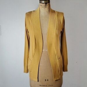 Cielo Size S/M Cardigan Yellow Gold Dandelion Open Front Sweater Soft Pockets